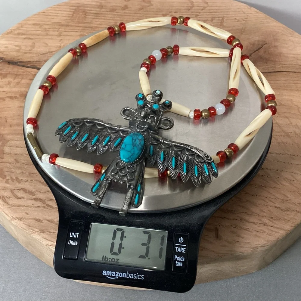🔵 Vintage - Sancrest Native American Style - Necklace 1950s - Rare - Unique